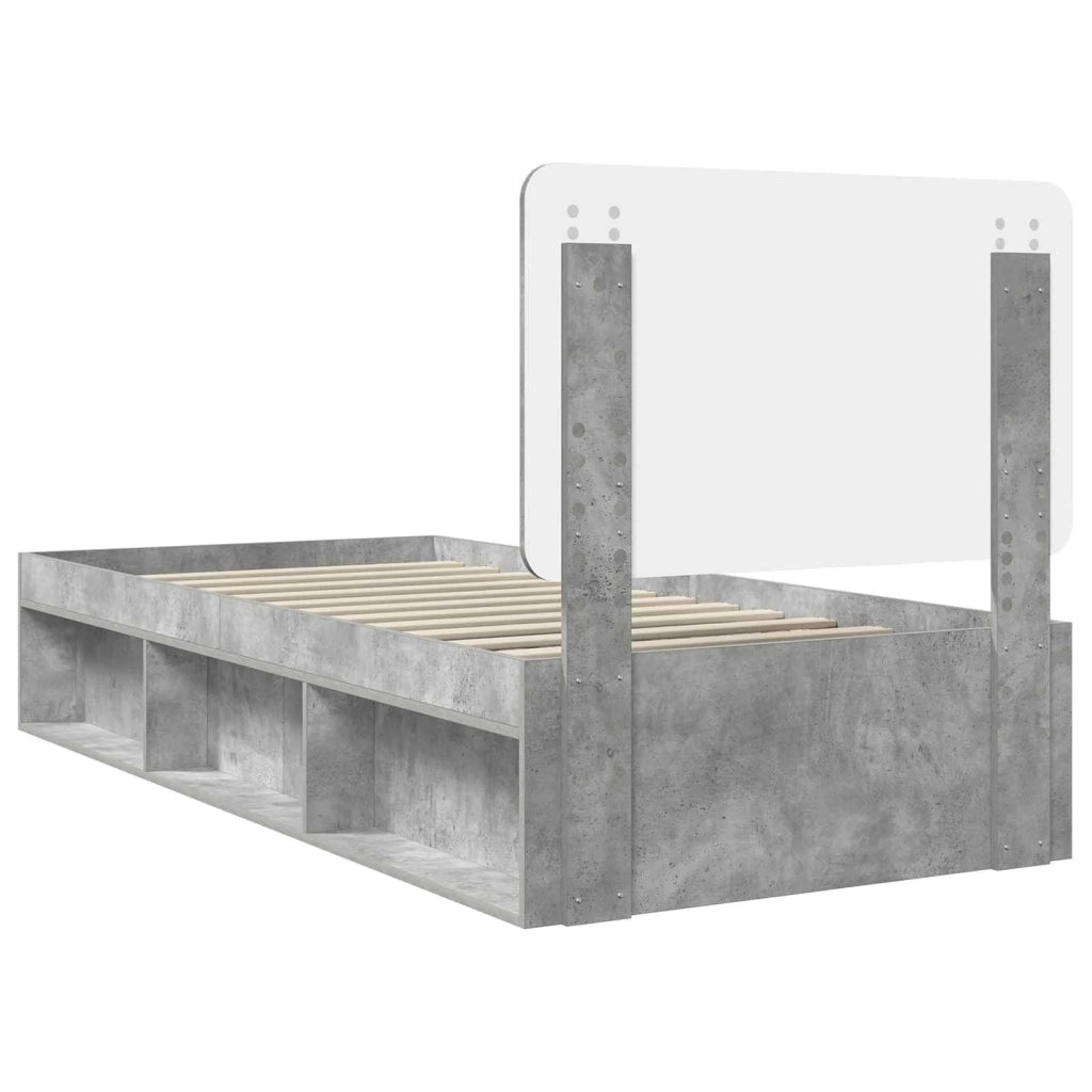 Struttura del letto Grigio Concretè 75 x 190 cm Pino massello 3412554