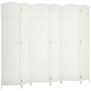 Biombo Separador de Ambientes 6 Paneles Pieghevole ¨C zephmum ¨C Bianco 240x170 cm