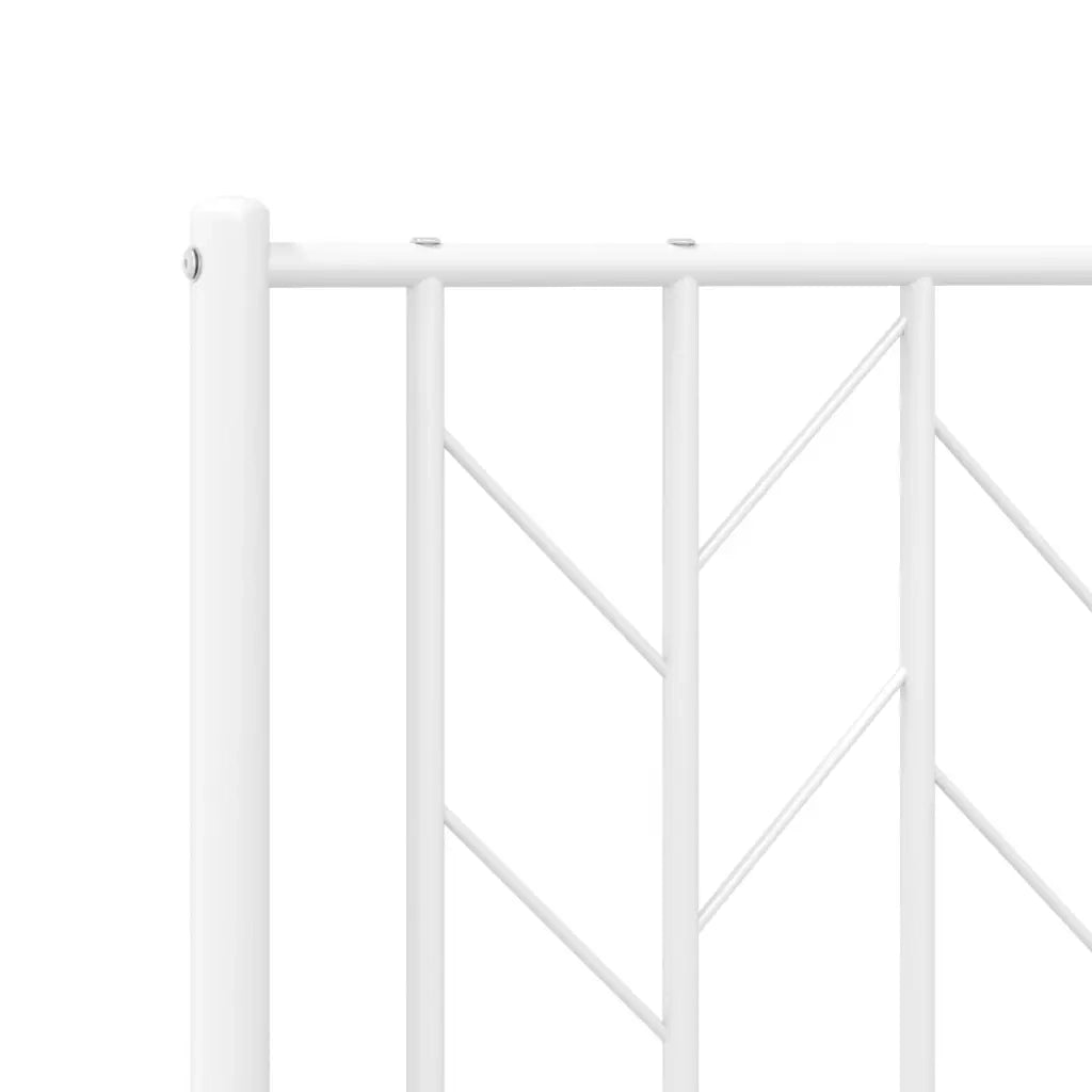Giroletto con Testiera e Pediera-Struttura Letto Metallo Bianco 135x190 cm 531040