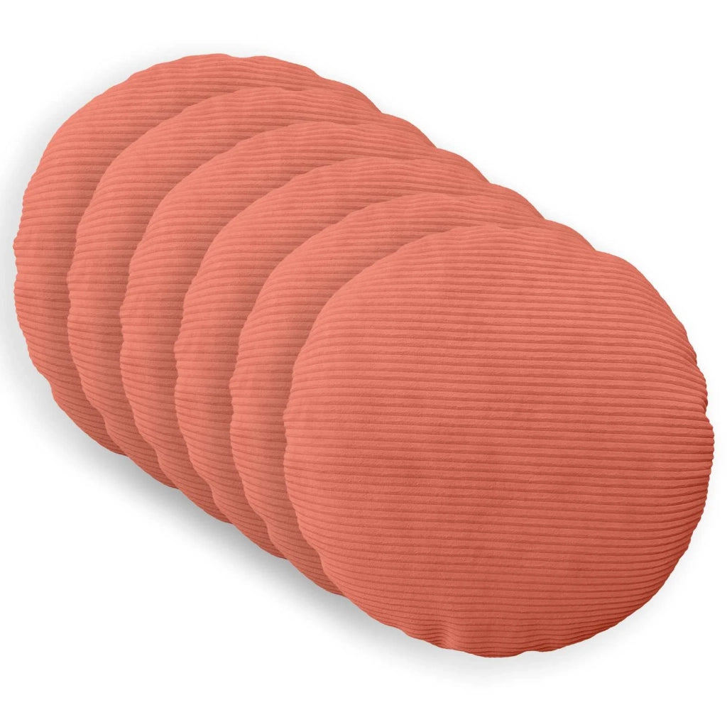 Federa 6 pcs HEERLEN Rosso Arancio Ø 30 cm corduroy 921954