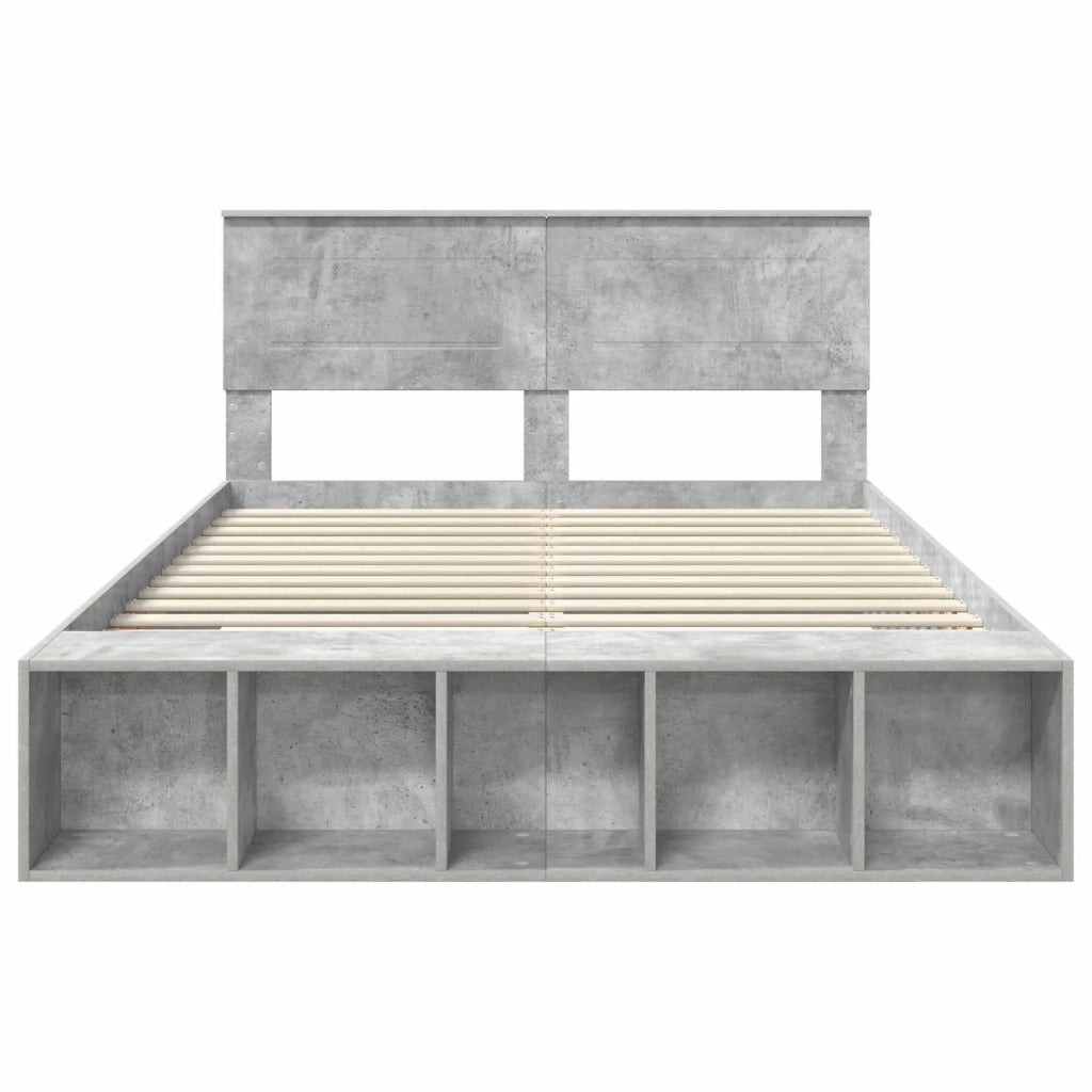 Struttura del letto con lo scaffale Grigio cemento 160 x 200 cm
