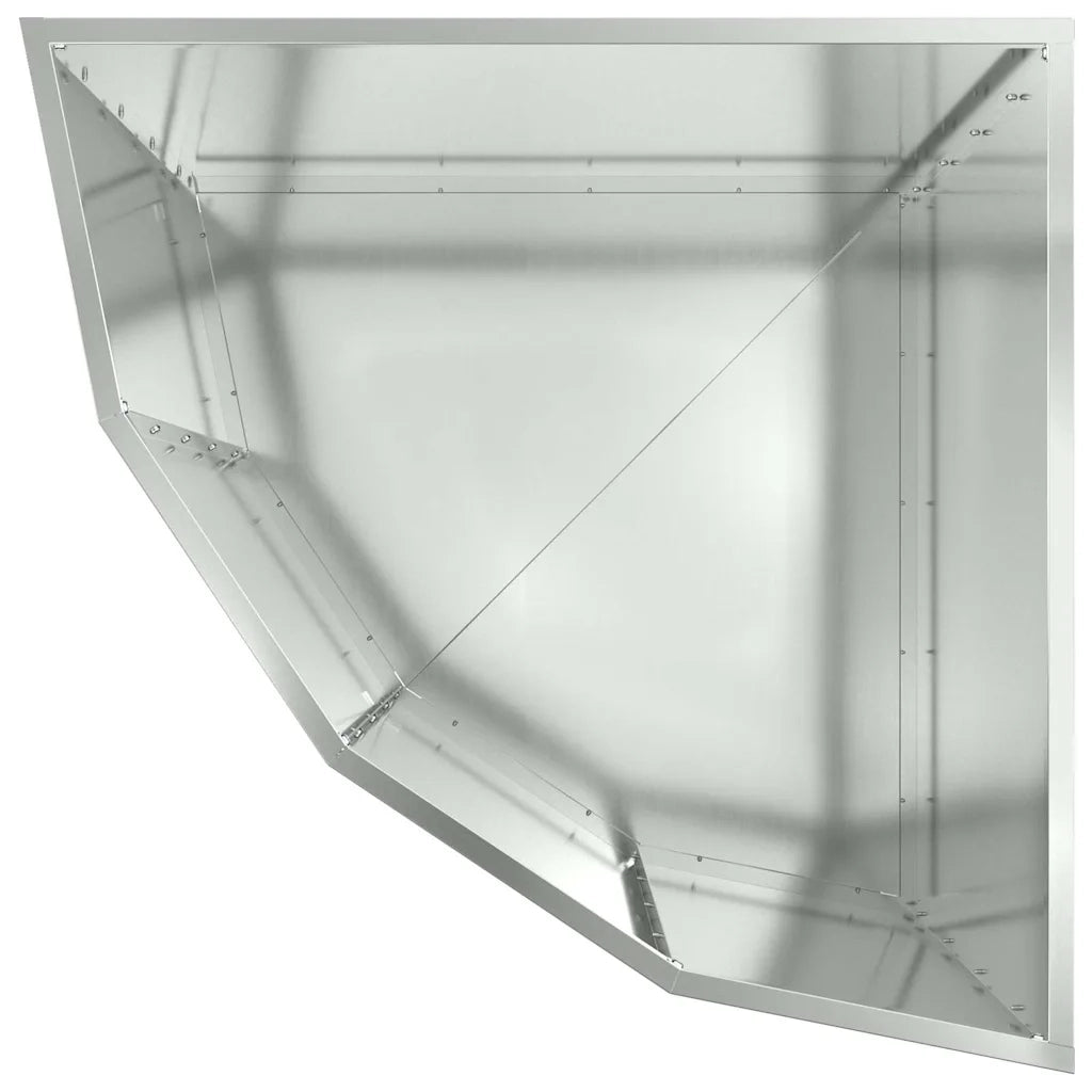 Vaso d'angolo-Fioriera-Contenitore per Piante Argento 60 x 60 x 50 cm Acciaio zincato