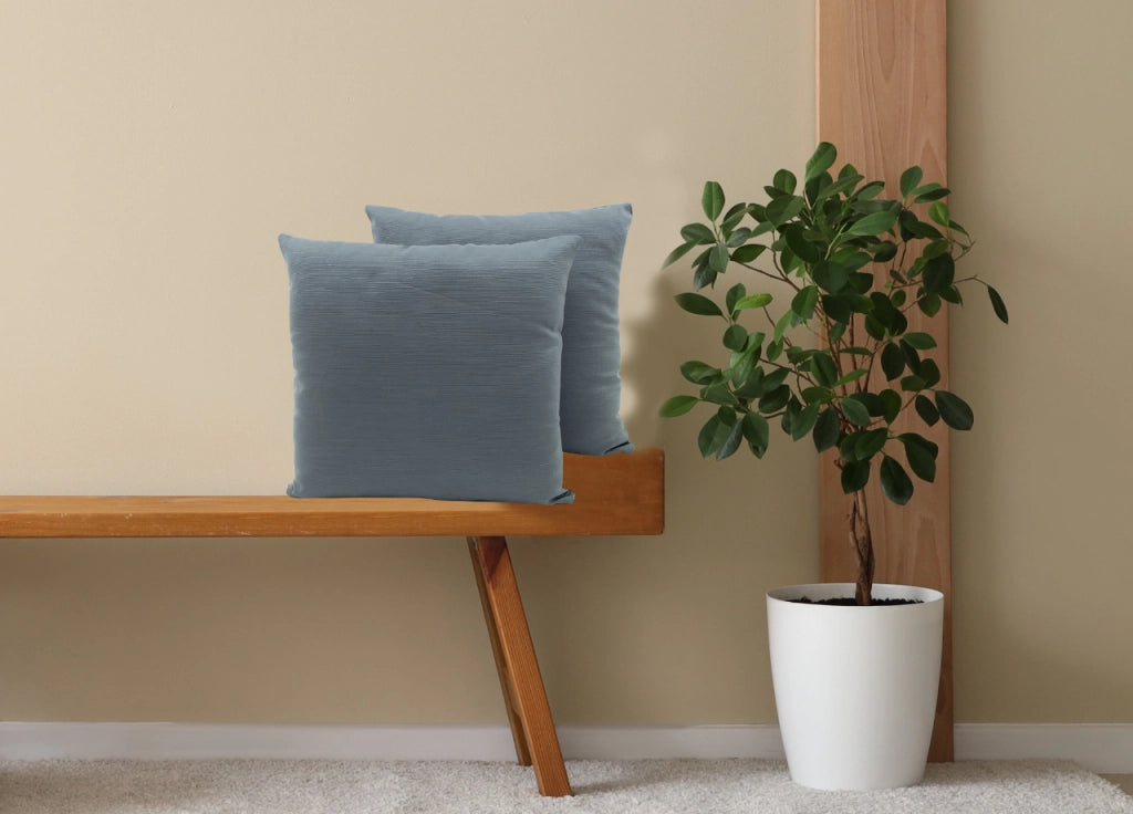 Coppia Cuscini Arredo Imbottiti Tessuto Ottoman In Tinta Unita Colore Grigio 35 - 50x50 - Grigio 35