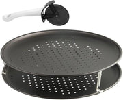 Set di taglieri per pizza a 3 pezzi con lama rotonda perforata - Pizza Flambée - Ø 32 cm