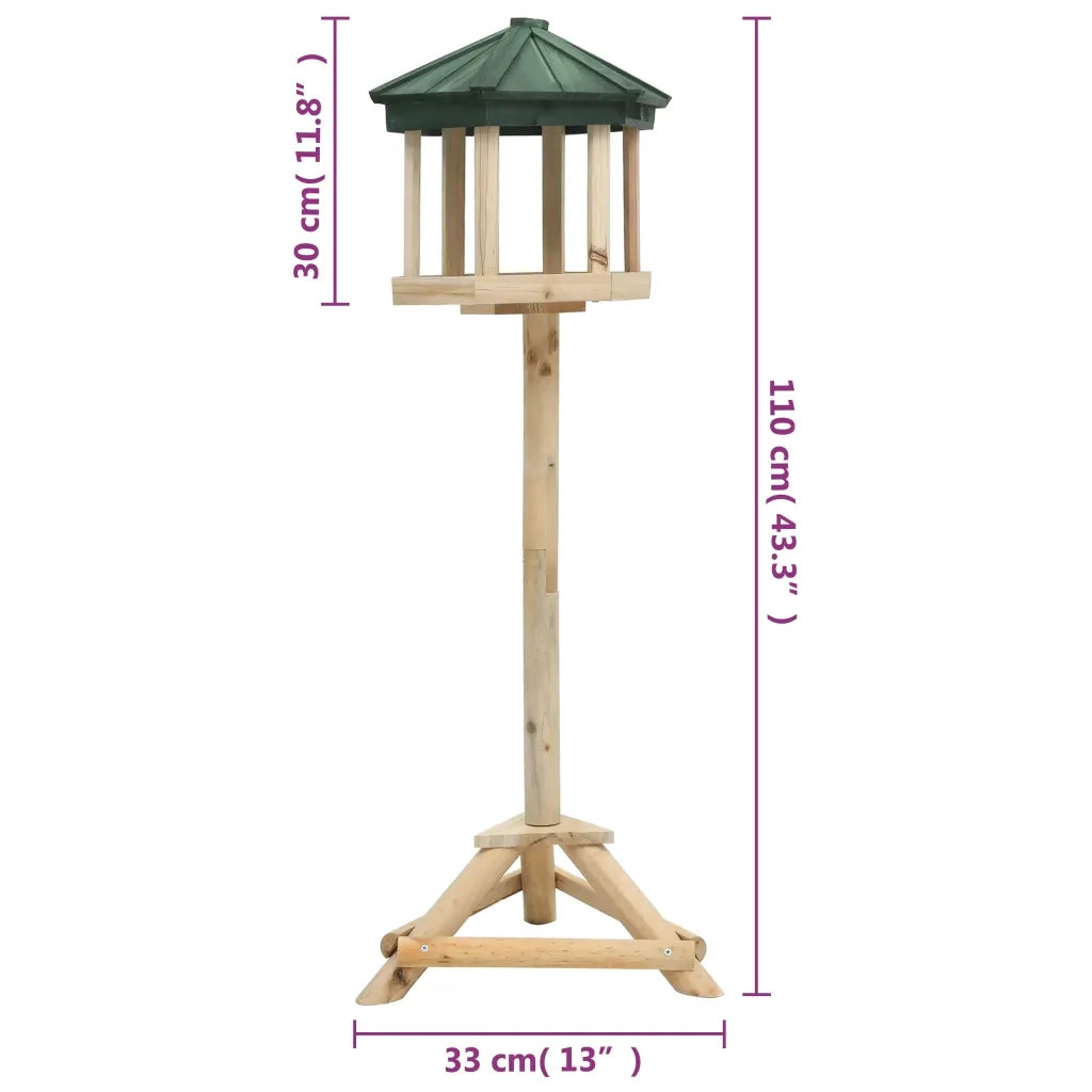 Mangiatoia per Uccelli Autoportante in Legno di Abete 33x106 cm cod mxl 42996