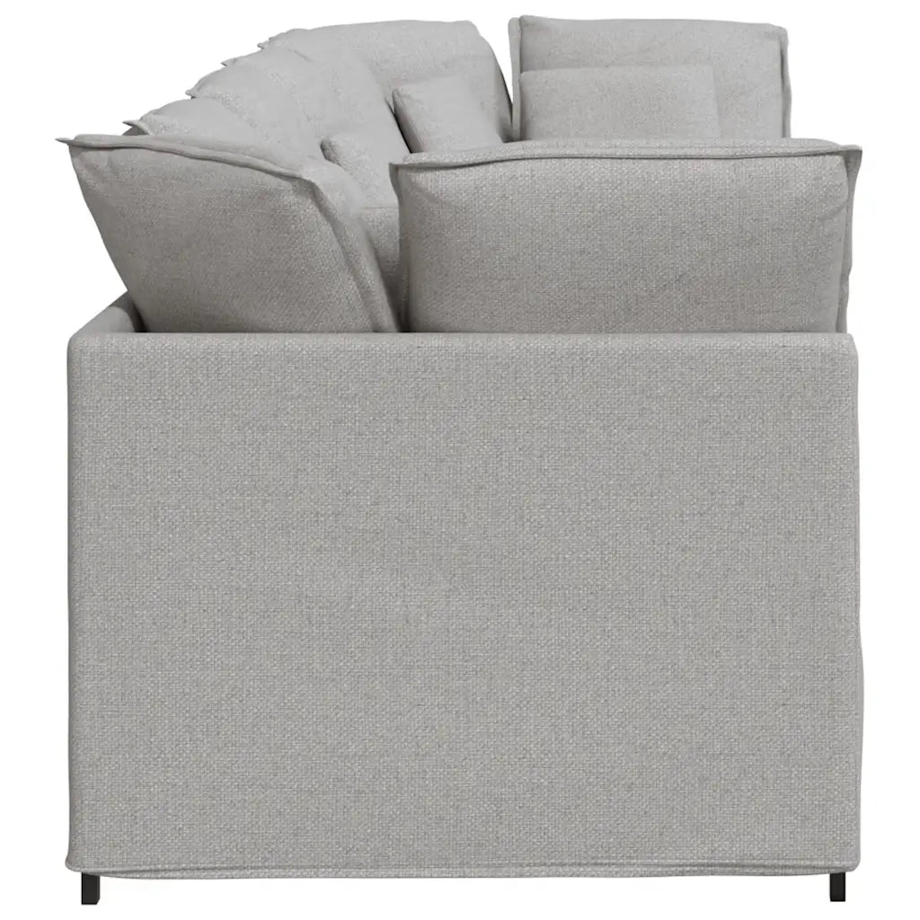 Divano Modulare con Cuscini in Tessuto Grigio Nuvola 3321276