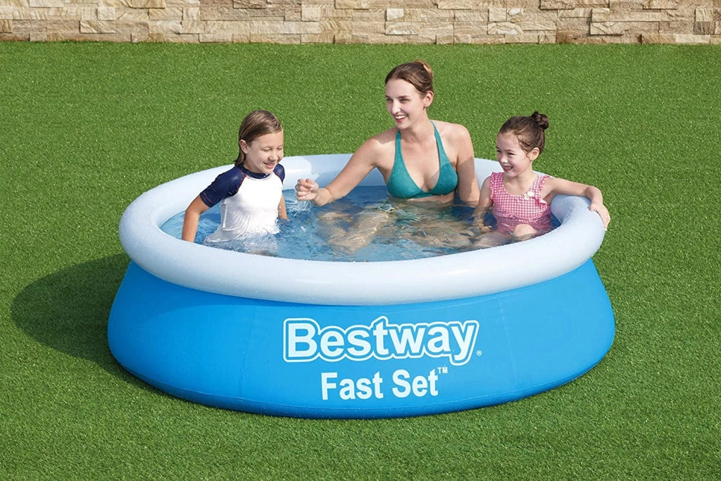 BESTWAY FAST SET PISCINA FUORI TERRA GONFIABILE BAMBINI TONDA 183 X 51 CM