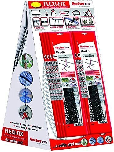 Fischer Flexi-Fix CF10+10 Fascette Multiuso Elastiche Riapribili 320x6 mm 20 pz per Busta Nero e Neutro