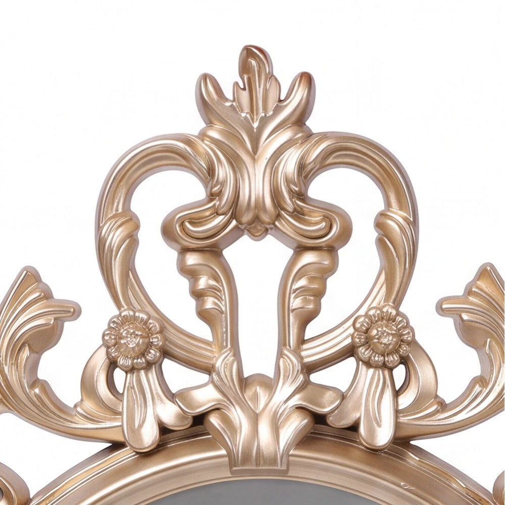 Specchio Decorativo Ovale MR5501 da Parete 36x53 cm con Cornice Barocca Gold