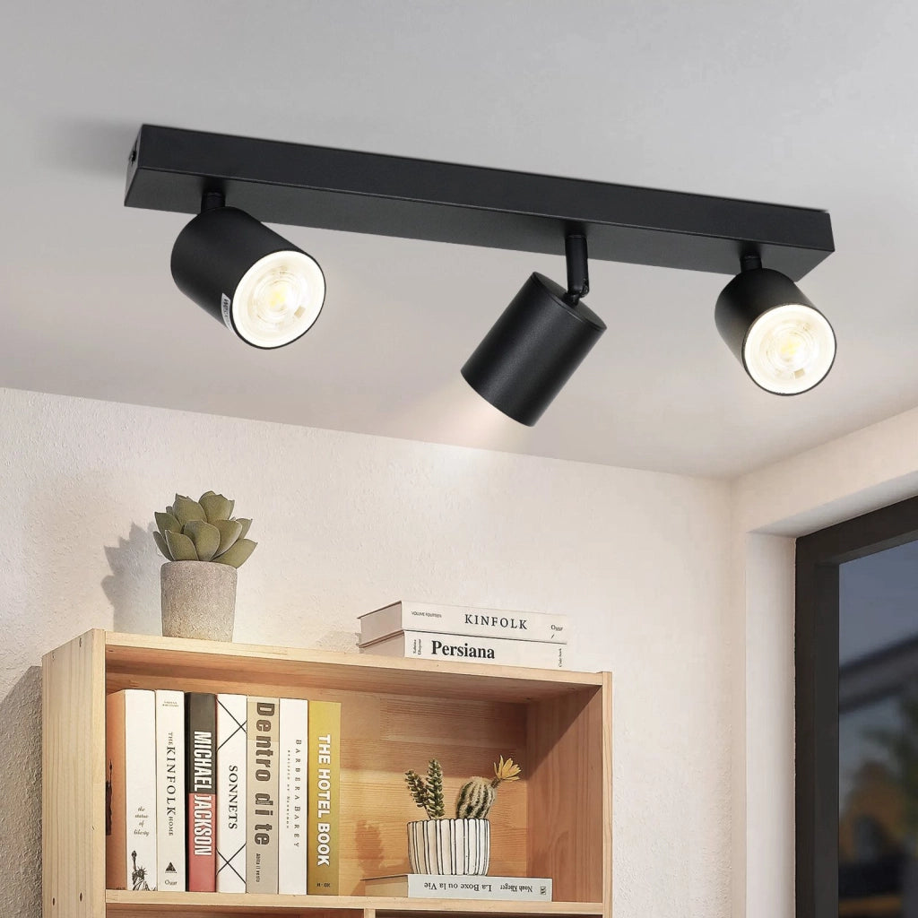 ZMH Faretto da soffitto a 3 luci Moderna plafoniera 42CM GU10 per camera da letto Whonzimmer