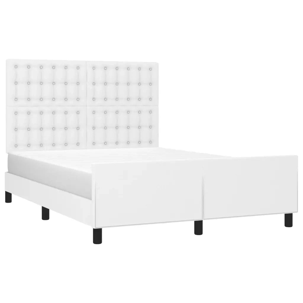 Giroletto con Testiera Bianco 140x190 cm in Similpelle 3125568