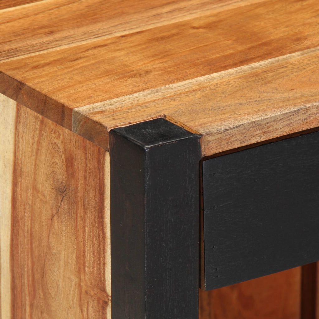 Comodini 2 pezzi 40x35x50 cm Legno massello di acacia