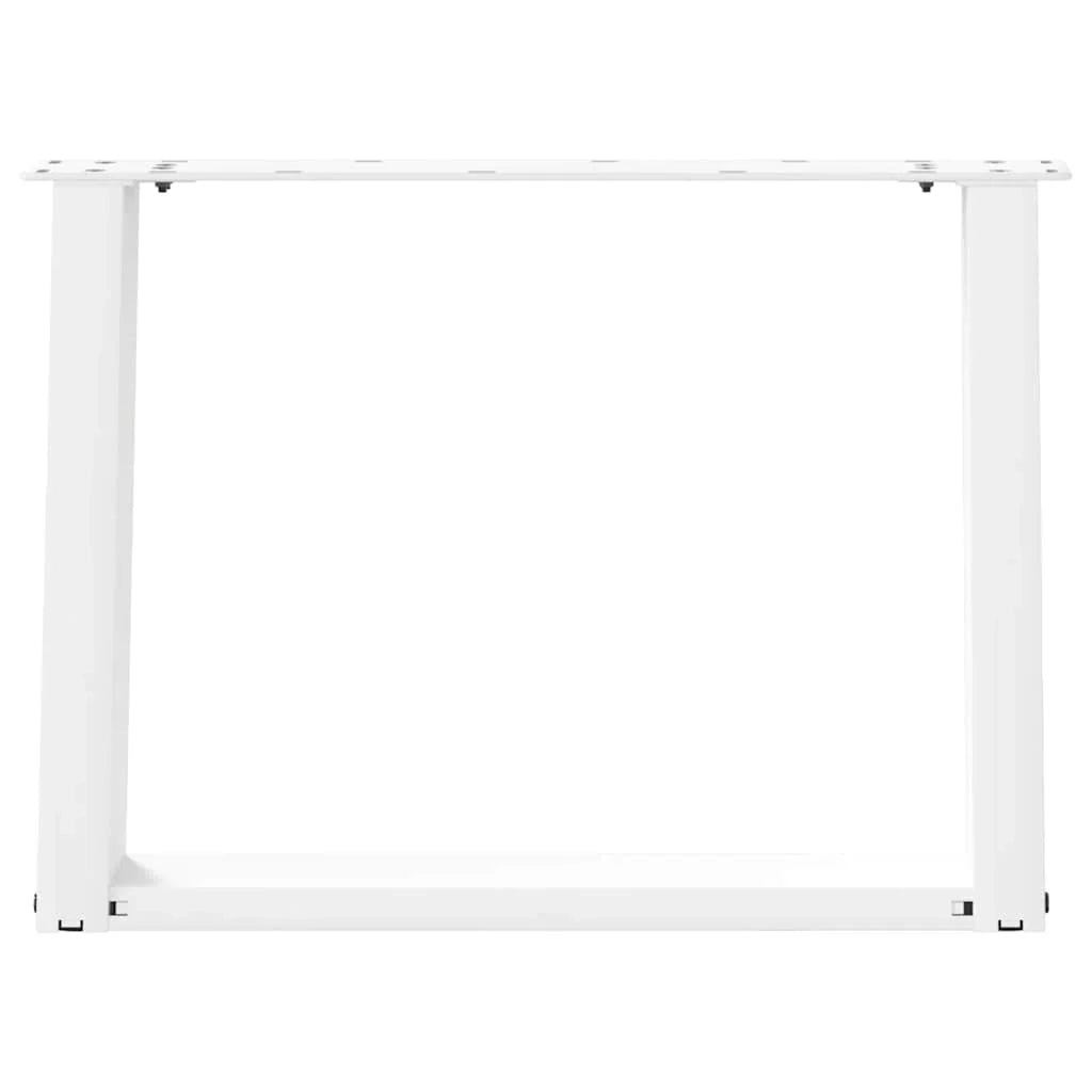 Set di 2 gambe per tavolino da caffè a forma di U dal design moderno 70 x 42-43 cm con piedini livellatori in acciaio bianco 02_0057057