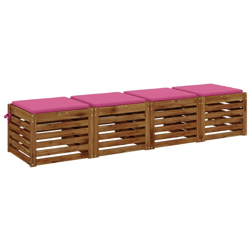 Cuscini per Sedia in 4 Pezzi SOEST 4 pz 100% Poliestere Rosa 944348
