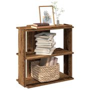 vidaXL Libreria a 3 Ripiani Legno Vecchio 60x30x60cm Legno Multistrato