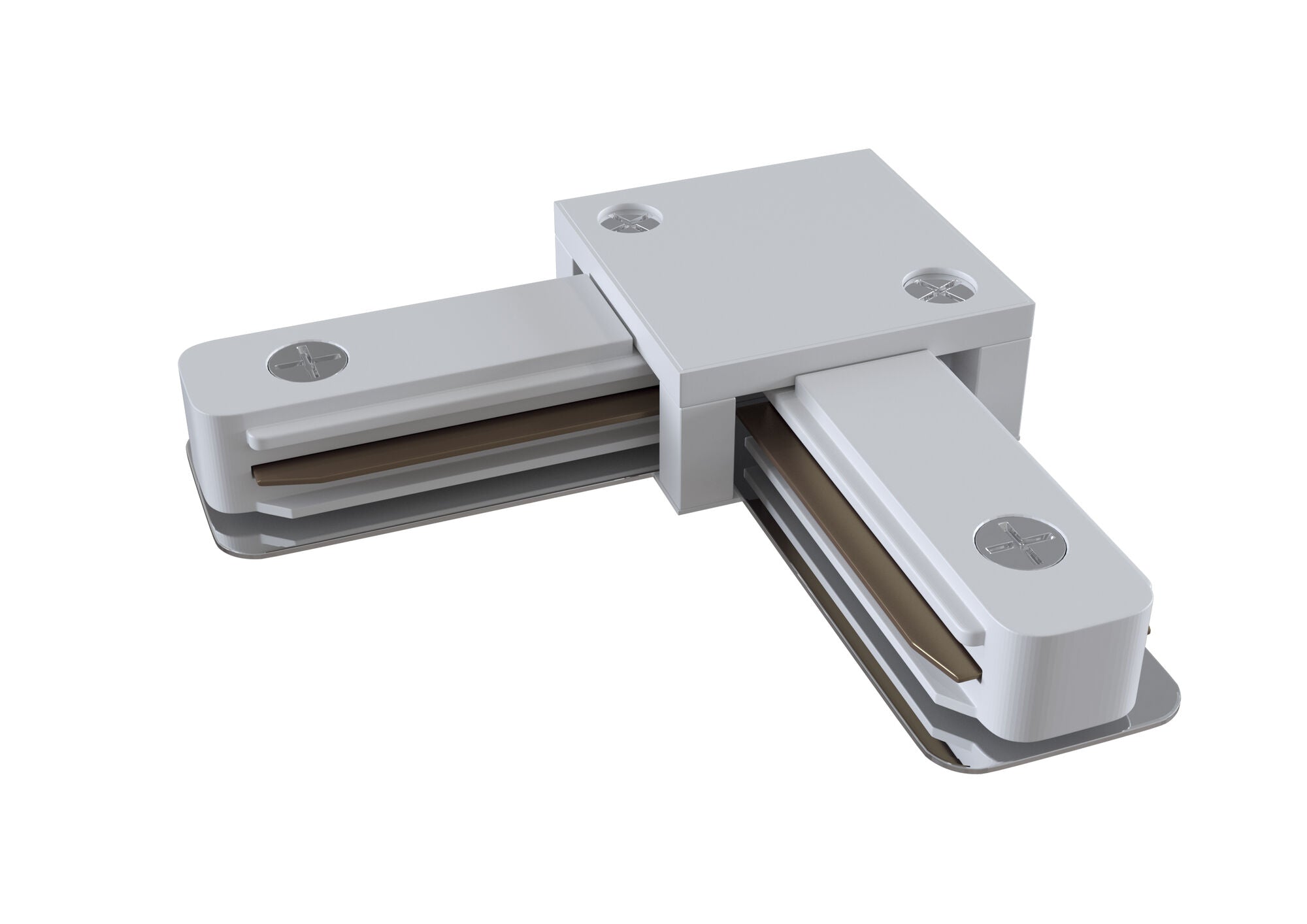 Connettore a L per Sistema Illuminazione a Binario Monofase Bianco