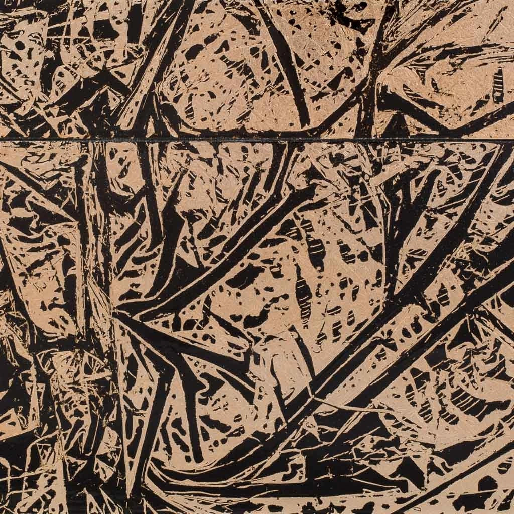 Scatola in ceramica dorata 25x25x15h