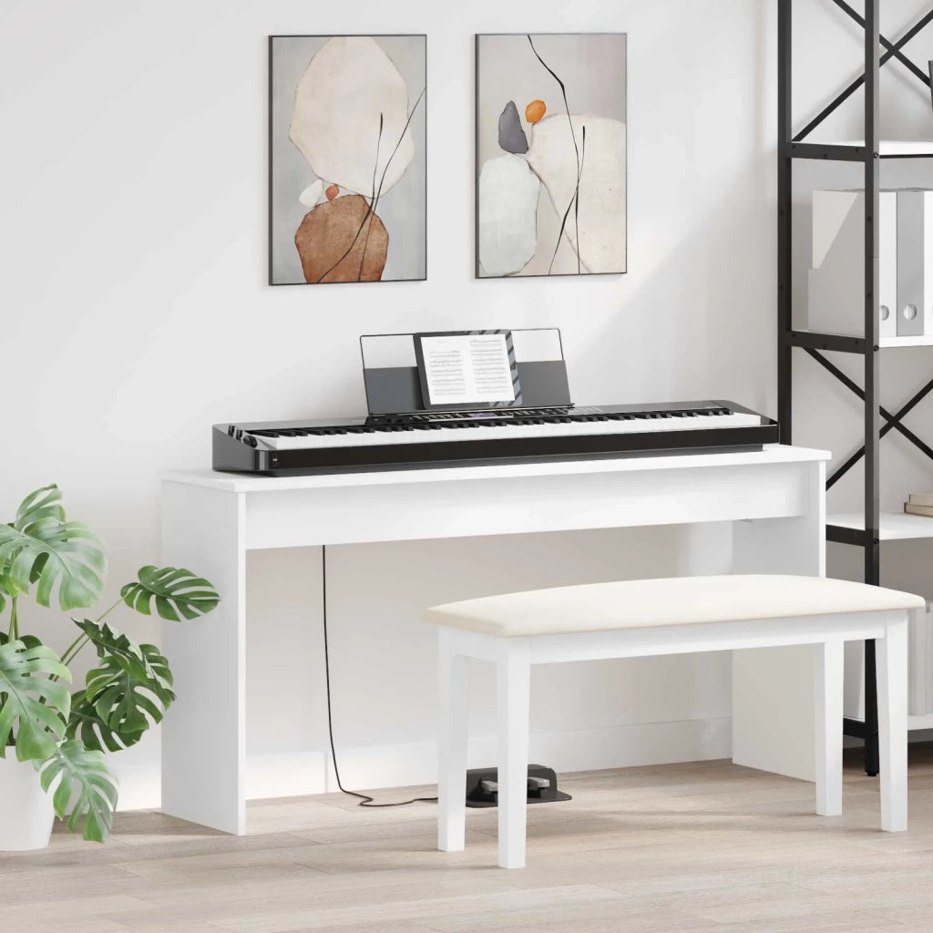 Supporto per Tastiera Bianco 130 x 32 x 64 cm Legno multistrato 899479