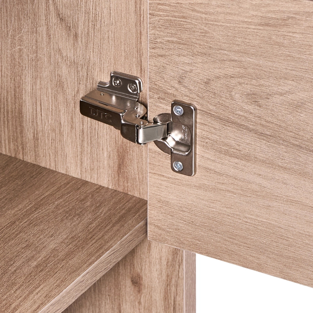 Mobile bagno sospeso con lavabo 1 cassetto frontale e 2 ripiani 120 x 50 cm marrone chiaro