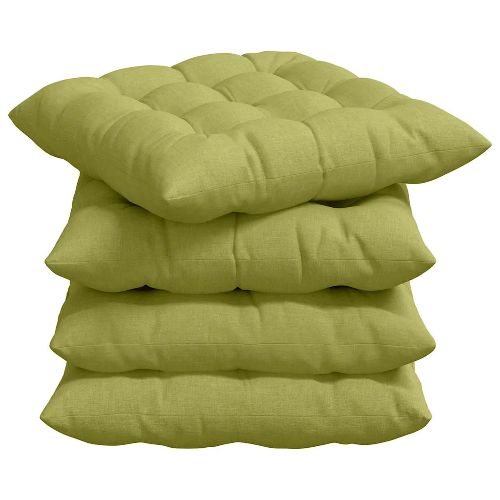Cuscini per Seduta 4 pcs Verde chiaro 40 x 40 x 6 cm Tessuto 42015156