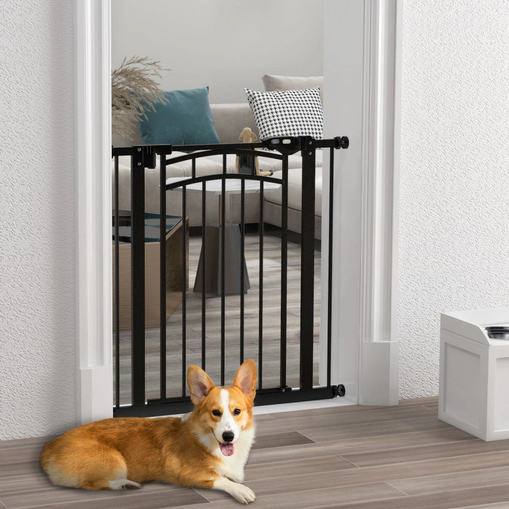 Cancelletto di sicurezza per cani estensibile ¨C Xylo ¨C doppia chiusura 74-80x76 cm nero