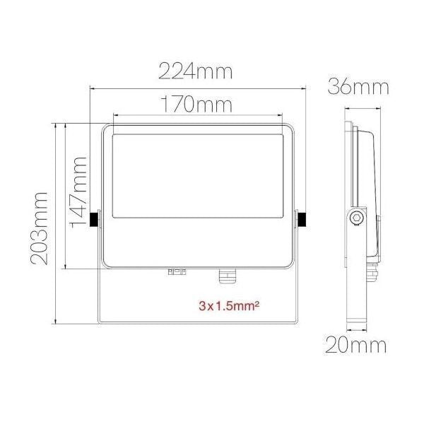FARO PROIETTORE PER ESTERNO A LED 40W SWITCH 4CCT BIANCO SKY BENEITO