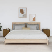 Comodini 2 pz-Set di 2 Tavolino da notte ambra 40x34x45 cm in Legno Massello di Pino 199364