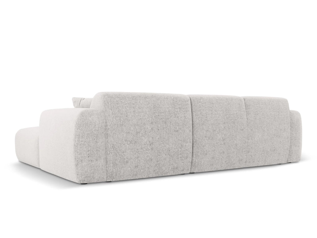 Cosmopolitan Design - Divano angolare sinistro "Nolio" 4 posti in ciniglia grigio chiaro 