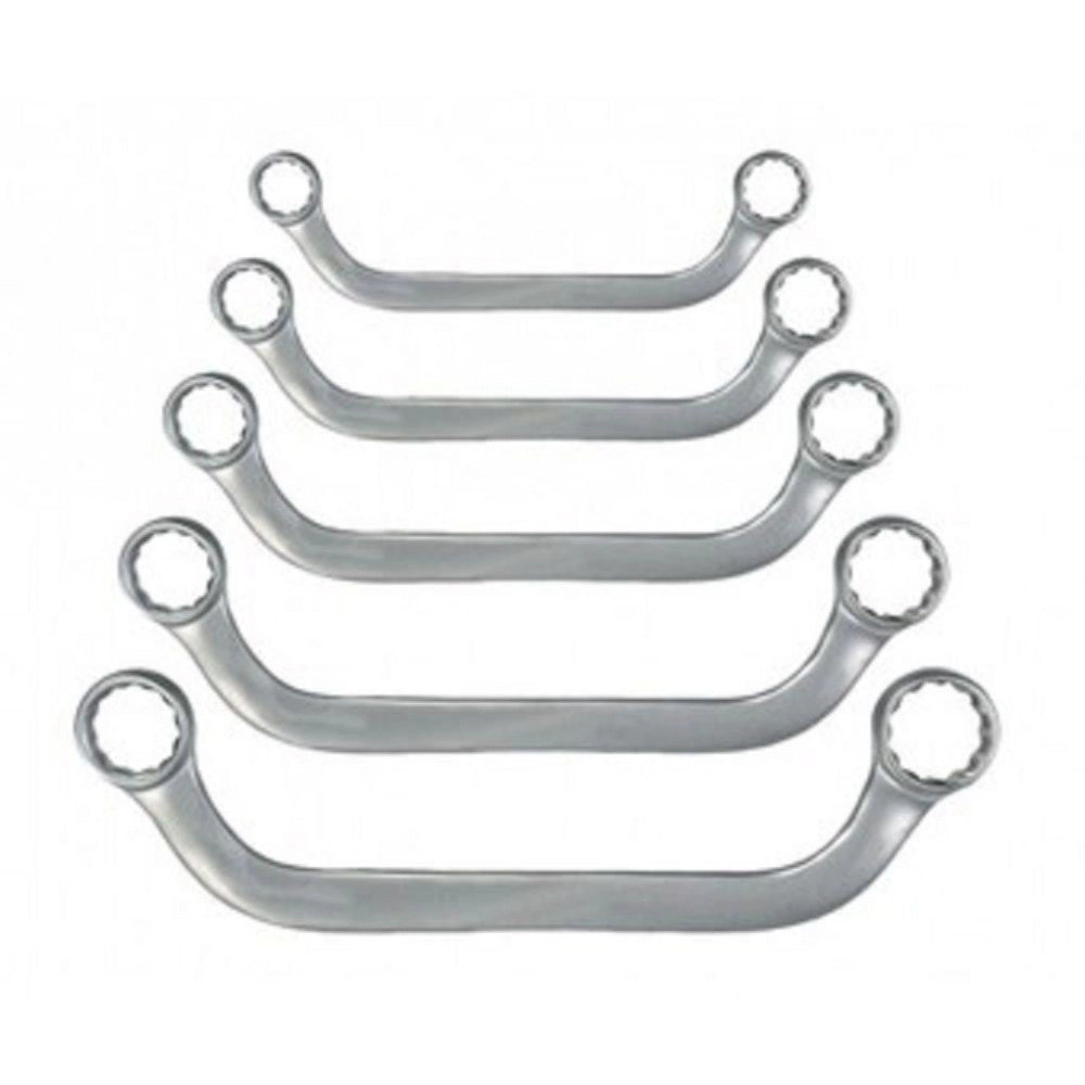 Trade Shop - Set Kit 5 Pezzi Chiavi Poligonali Doppie Speciali A U In Chrome Vanadium -