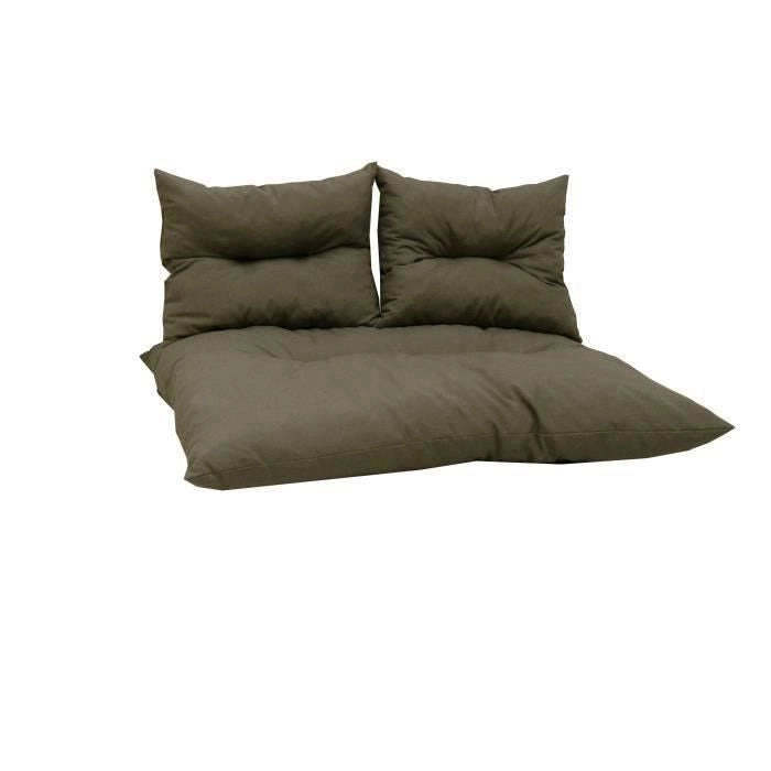 Kit pallet classico - tortora - materasso + 2 cuscini schienale - JARDIN PRIVE