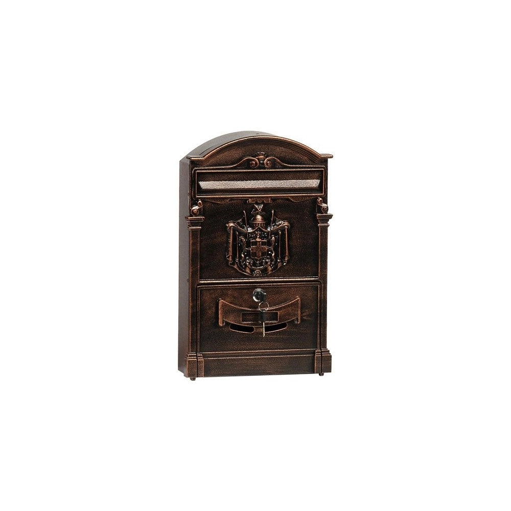 Trade Shop - Cassetta Postale Buca Lettere In Stile Antico Classico In Alluminio Verniciato - Rame