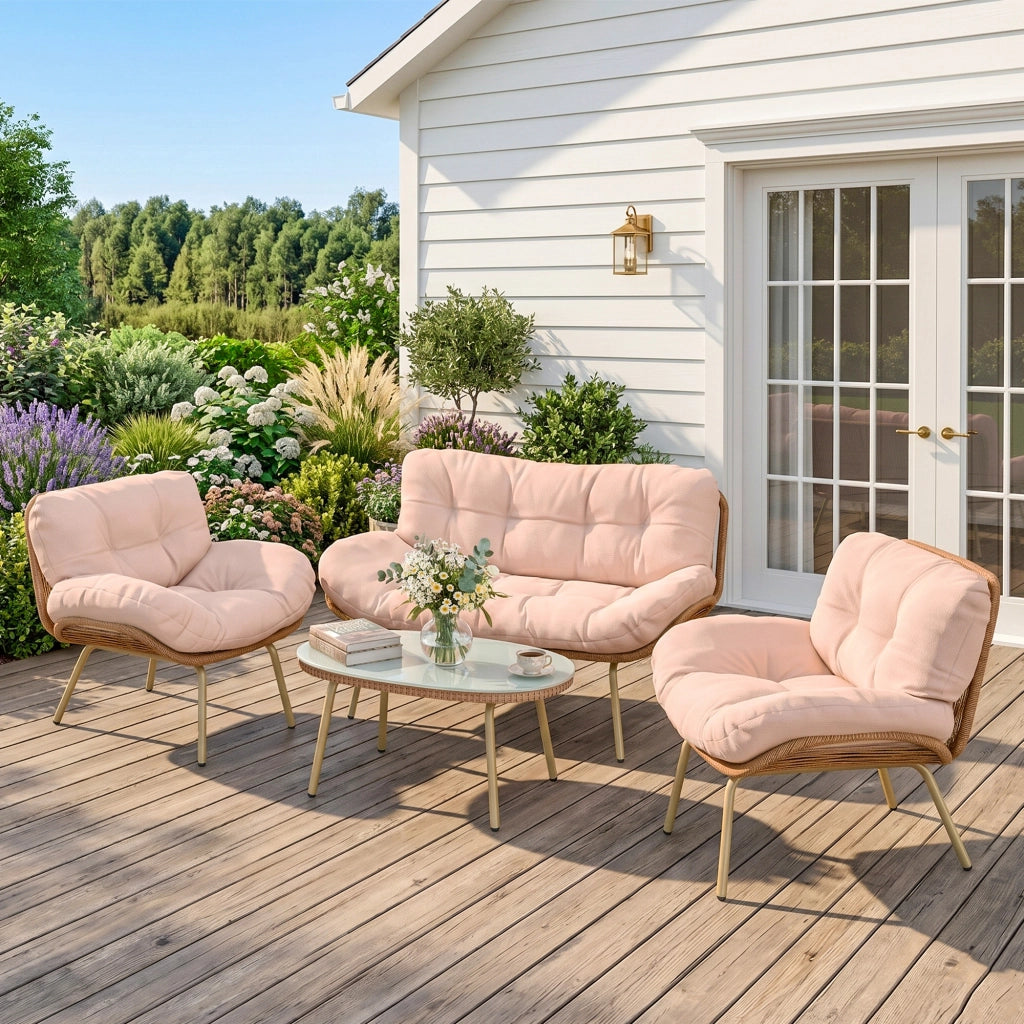 Set divano giardino 4 pezzi ¨C zephmum ¨C beige