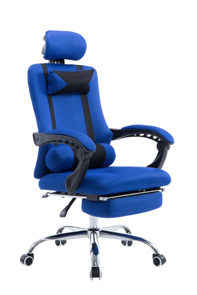 Sedia da ufficio Fellow con poggiappiedi blu