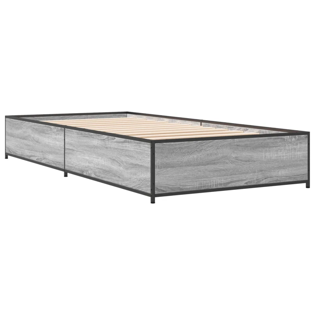 Giroletto-Struttura Letto Grigio Sonoma 75x190cm in Legno Multistrato e Metallo 194798