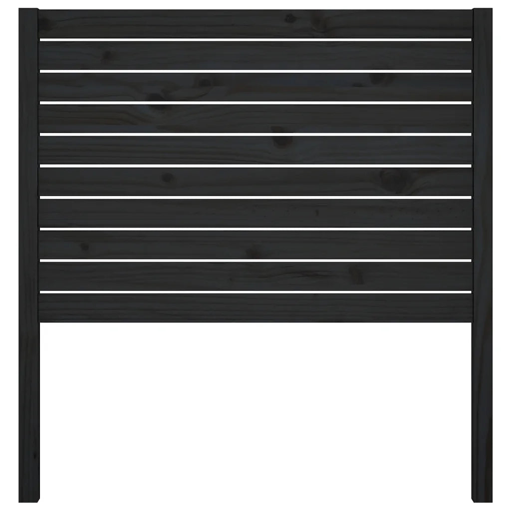 Testiera per Letto Nera 96x4x100 cm in Legno Massello di Pino 819004