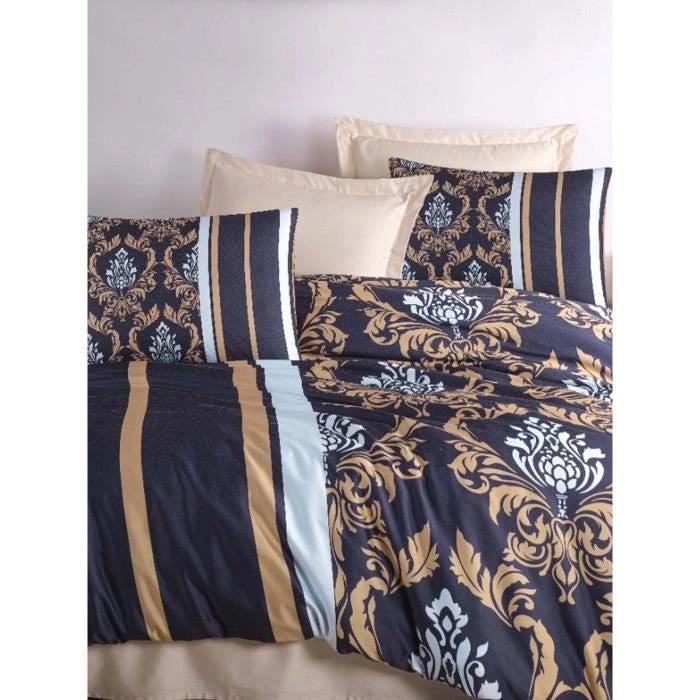 Completo letto - 1 copripiumino 220 x 240 cm + 2 federe 60 x 60 cm - 100% poliestere microsatin - Blu