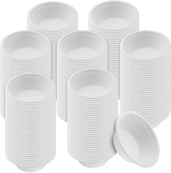Set di Tazze in Cartone - 200 pezzi - 350 ml - Tazze Ronde - Imballaggio in Cartone - Per Feste e Picnic - Tazze da Imballaggio