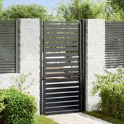 Cancello da Giardino con Serratura Nero 100x180 cm in Alluminio