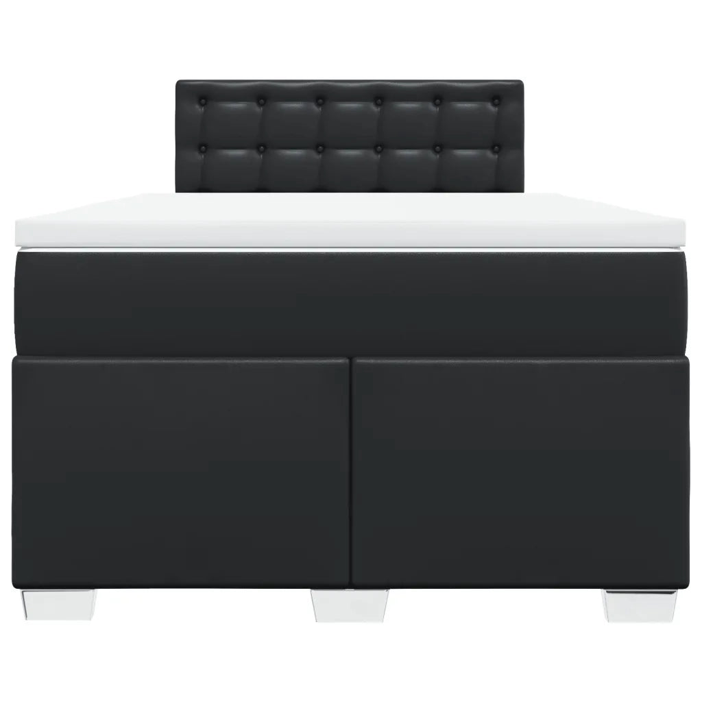 Giroletto a Molle con Materasso Nero 120x190 cm in Similpelle