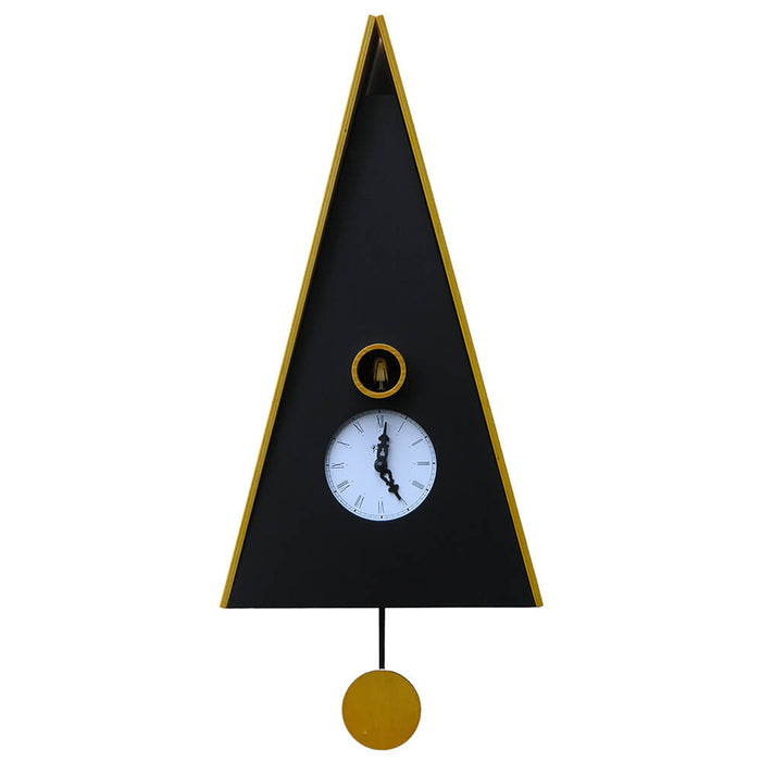 Orologio a Cucù da Parete 26X46X15Cm Pirondini Italia Norimberga Nero e Giallo