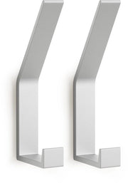 Haken da parete per cappe e mantelli, 2 pezzi, con viti nascoste, per abbigliamento, sciarpe, borse e accessori (argento)