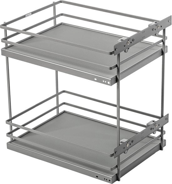 Organizzatore di cucina MOVIXPRO | Attrezzatura per trasporto | Sistema di pannelli estensibili | Larghezza estensibile 500 mm | 2 pannelli | Senza guide | Nero carbone