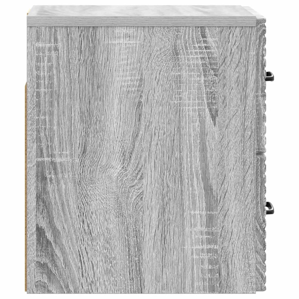 Mobiletto da notte a muro Grigio Sonoma 34,5 x 33 x 40 cm