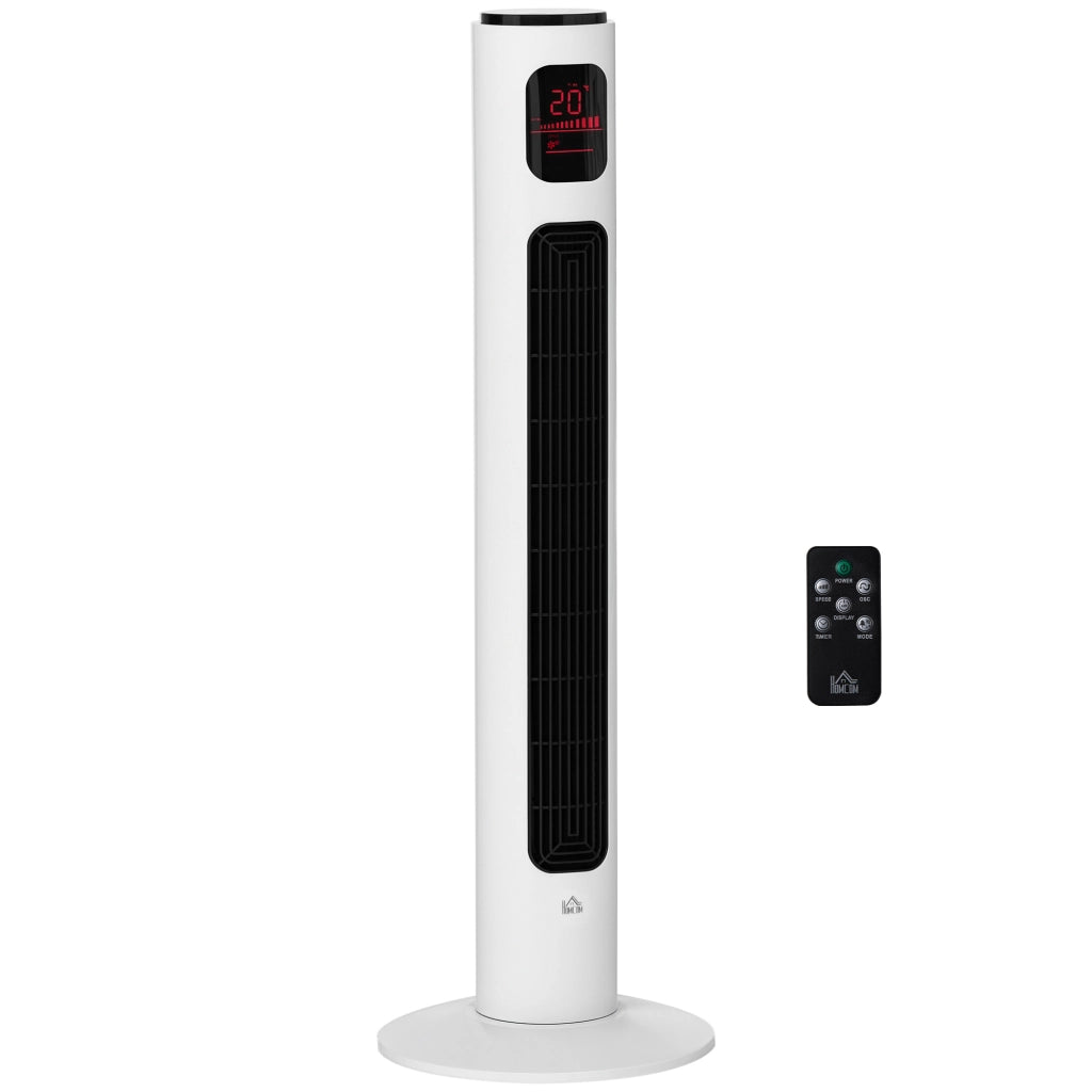 Ventilatore a colonna con telecomando 96 cm oscillante 45 W 3 velocit¨¤ ¨C zephmum ¨C Bianco