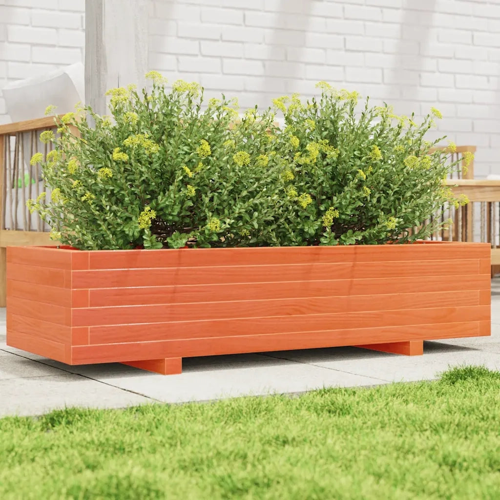 vidaXL Fioriera Giardino Marrone Cera 110x40x26,5 cm in Legno di Pino