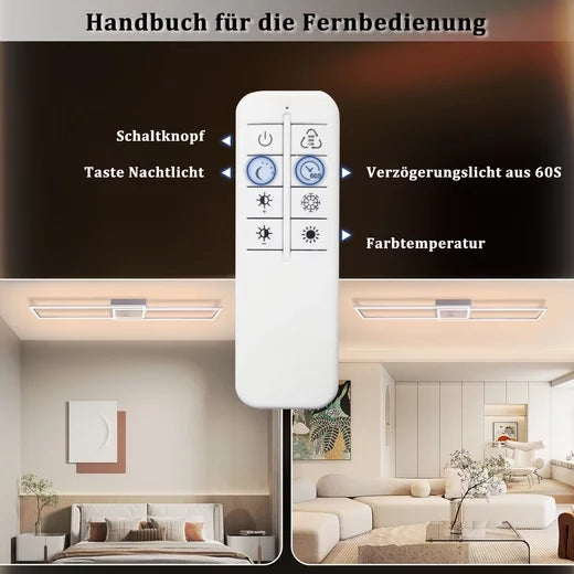 ZMH Lampada da soffitto plafoniera LED moderna dimmerabile 36W funzione notturna protezione occhi