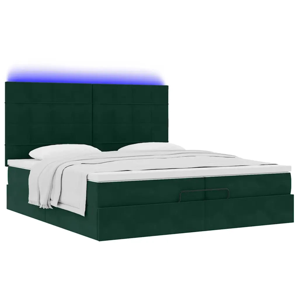 Struttura Letto Pouf con Materassi 200x200 cm Velluto 3314345