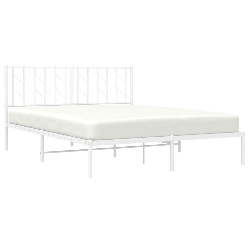 Giroletto con Testiera Metallo Bianco 150x200 cm 374488
