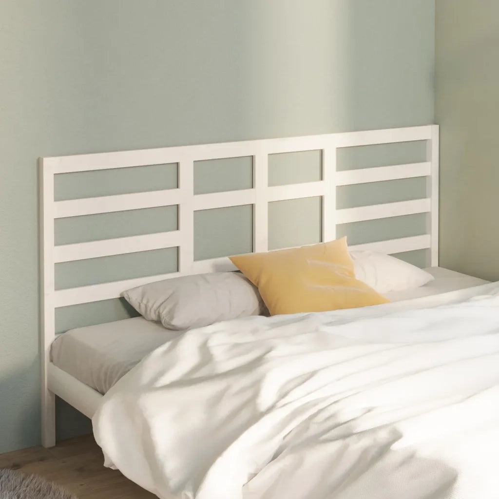 Testiera per Letto-Testata-Testiera Decorativa Bianca 206x4x104 cm Legno Massello di Pino 256518