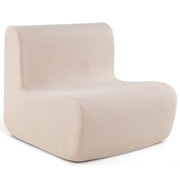 Poltrona sacco divano pigro da pavimento con morbido velluto e supporto ergonomico, Poltrona singola da lettura Beige-Divani da terra
